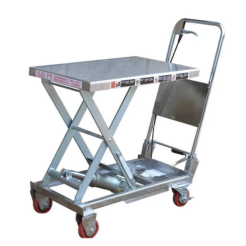 Stainless Steel  Aluminum Alloy Mobile Lifting Cart Mold Transport Trolley Used For Workshop Parts And Material Transfer
