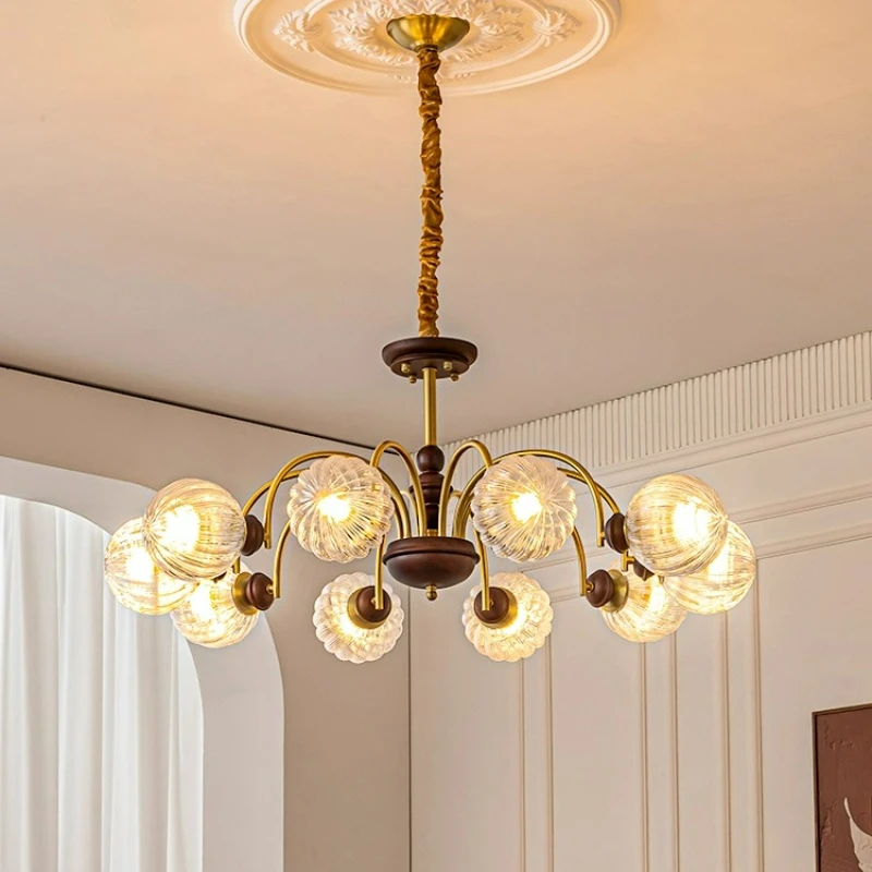 

Vintage Glass LED Chandelier for Living Dining Room Kitchen Food Tables Bedroom Pendant Lights Home Decor Lusters Luminaires