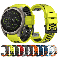 QuickFit 22mm 26mm Sport Breathable Silicone Strap For Garmin Fenix 8 E 7X 7 Pro 6X 5X Plus/Epix 2 47mm 51mm Bracelet Watchband