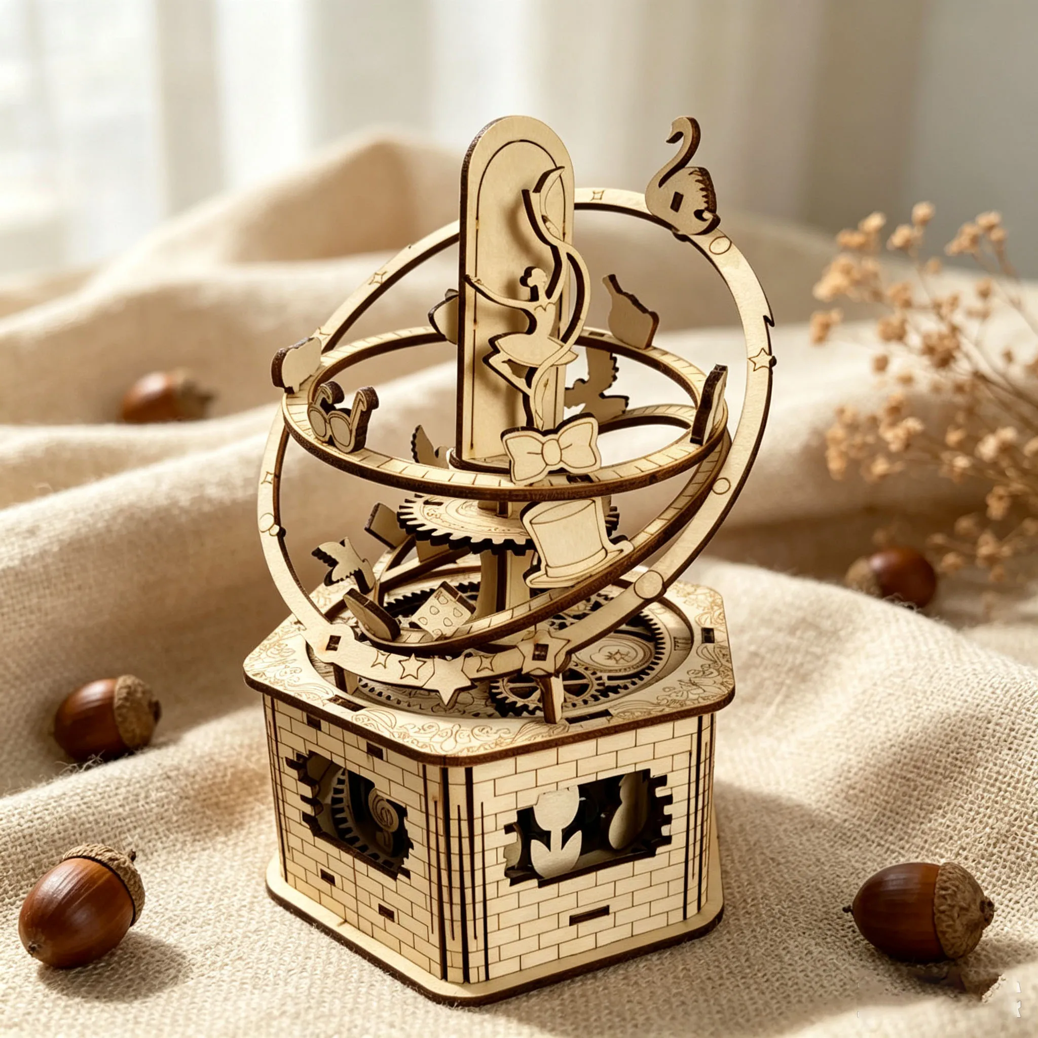 DIY Wooden Ballet Music Box 3D Jigsaw Puzzle Ornament, Featuring A Dreamy Ballet-Themed Design – the Perfect Romantic Gift
