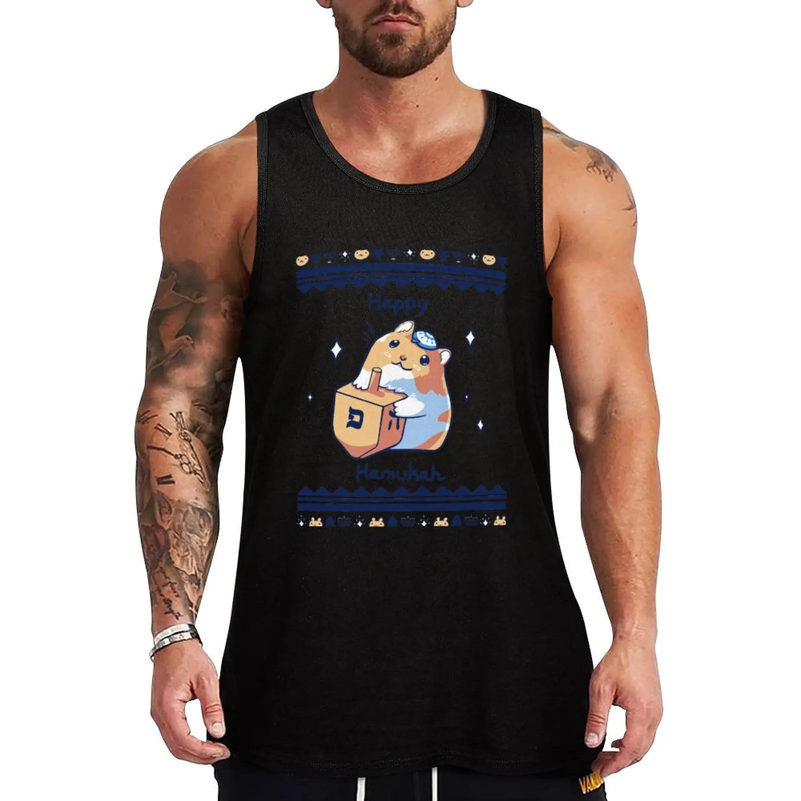 

Happy Hamukah! Tank Top sleeveless shirts Men's vest Men's sleeveless t-shirt