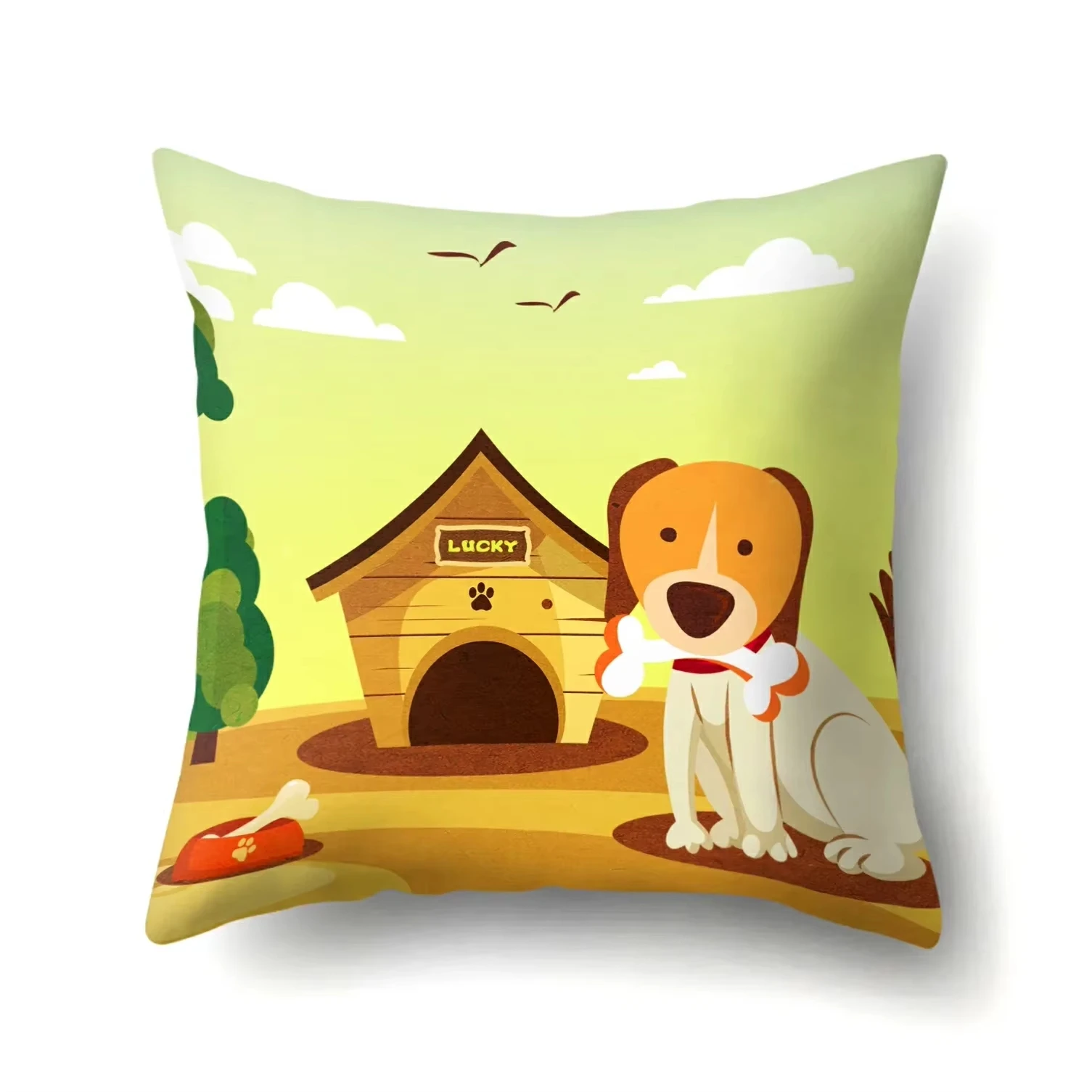 

Новая наволочка для декоративных подушек в гостиную, на диван, мягкая, с мультяшным рисунком, из полиэстера, для дома и автомобиля