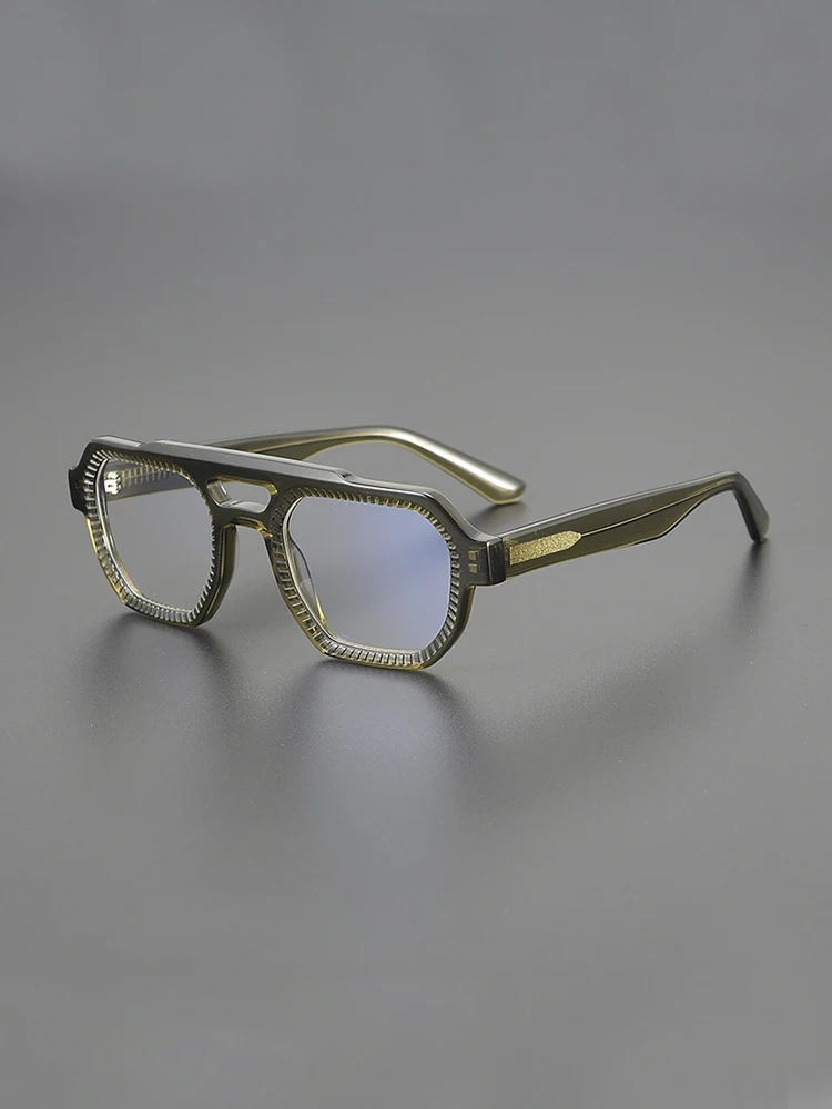 Niche square frame retro glasses frame literary men fashion double beam hipster cool thick frame optical prescription glasses