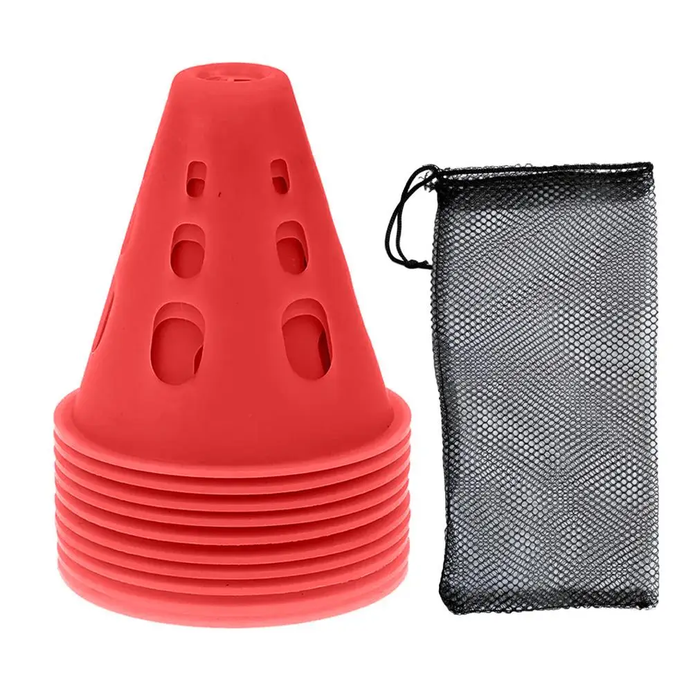 10pcs Soccer Training Sign Windproof Conical Barrel Skateboard Roller Skating Obstacle Football Roller Skating Training Tools