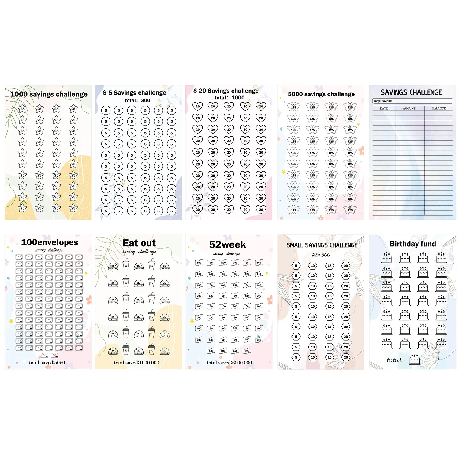 Money Saving Challenge Binder Trackers Monthly Savings Challenge Tracker Cards Money Tracker Budget Planner Savings Challenge