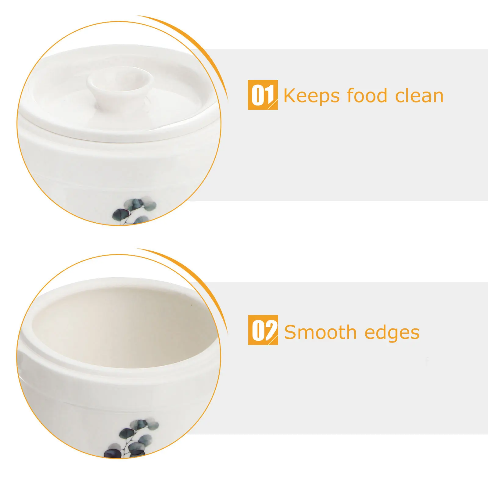 

1Pcs Ceramic Stew Bowl Double Covers Double Handles Small Size Oven Microwave Safe Porcelain Soup Pot Perfect for Bird Nest