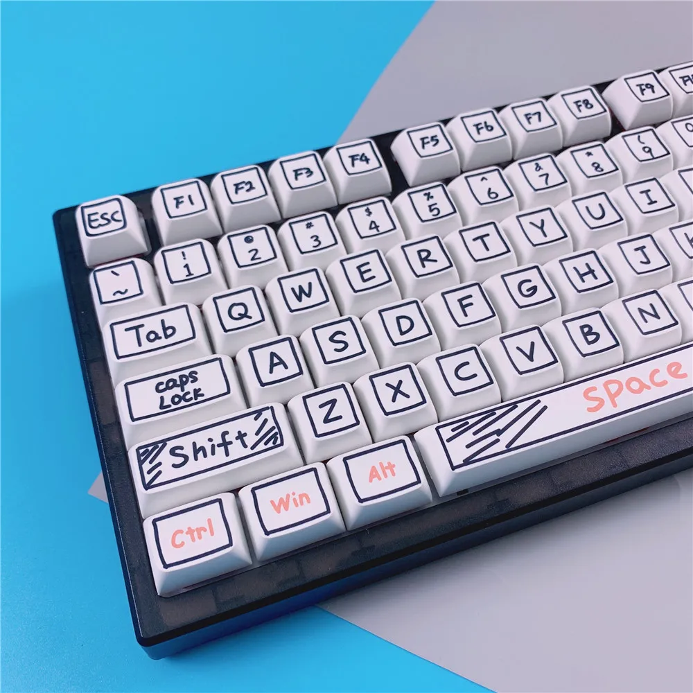 Imagem -03 - Personalizado Graffiti Keycap Grupo Perfil Xda Mda Pbt Dye Sub Teclado Mecânico Personalizado Bonito 126 Chaves