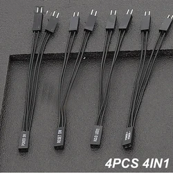 4pcs 10cm  Motherboard PC Computer Switch Power Front Panel SW/RESET SW/HDD LED /Power LED 1 To 2 Double Adapter Splitter Extens