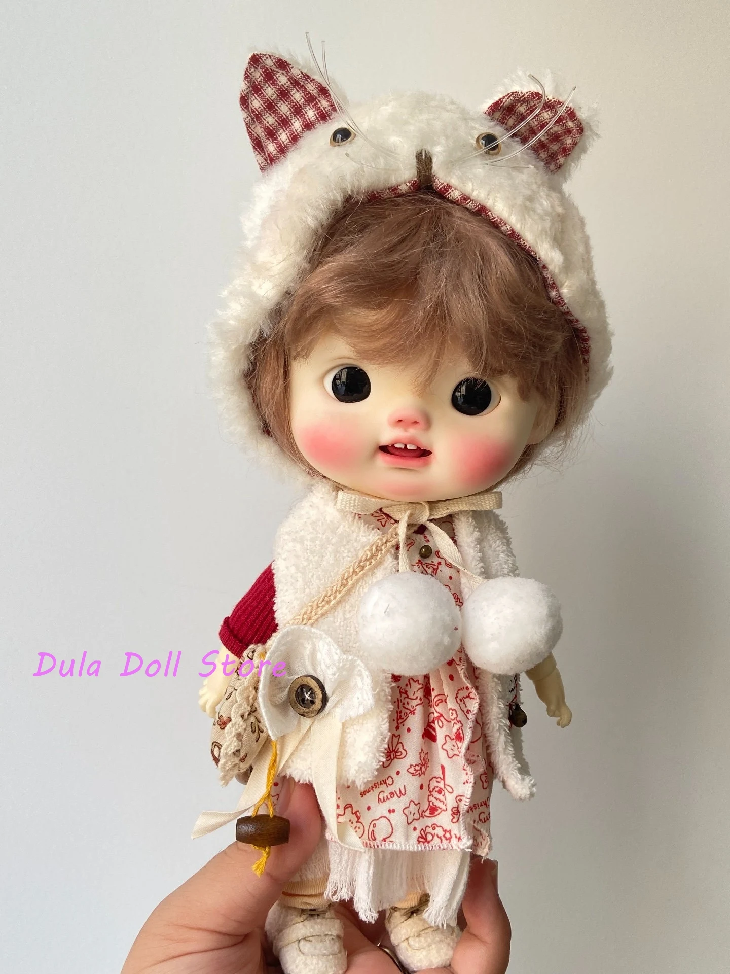 블라이스 ob24 ob22 아존 리카 ICY 제리B 1/6 BJD 인형용 드레스 고양이 행운 조끼와 모자 세트