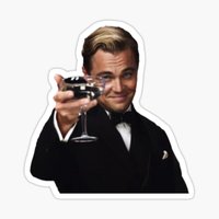 Leo As Jay Gatsby  5PCS Stickers for Print Anime Laptop Wall Home Decor  Stickers Background Funny Kid Water Bottles Car Window