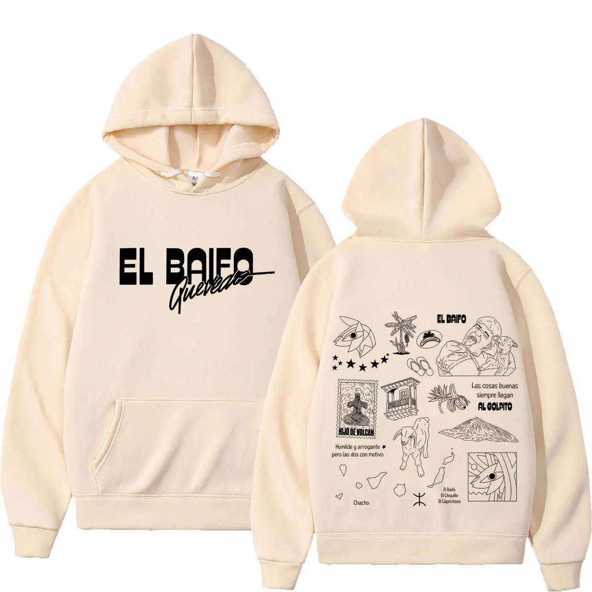 QUEVEDO EL BAIFO Album 2026 Tour Grafik-Hoodies für Herren und Damen, Hip-Hop-Pullover, Herbst-Winter, locker geschnitten, lässig, hochwertige Sweatshirts – Detail 7