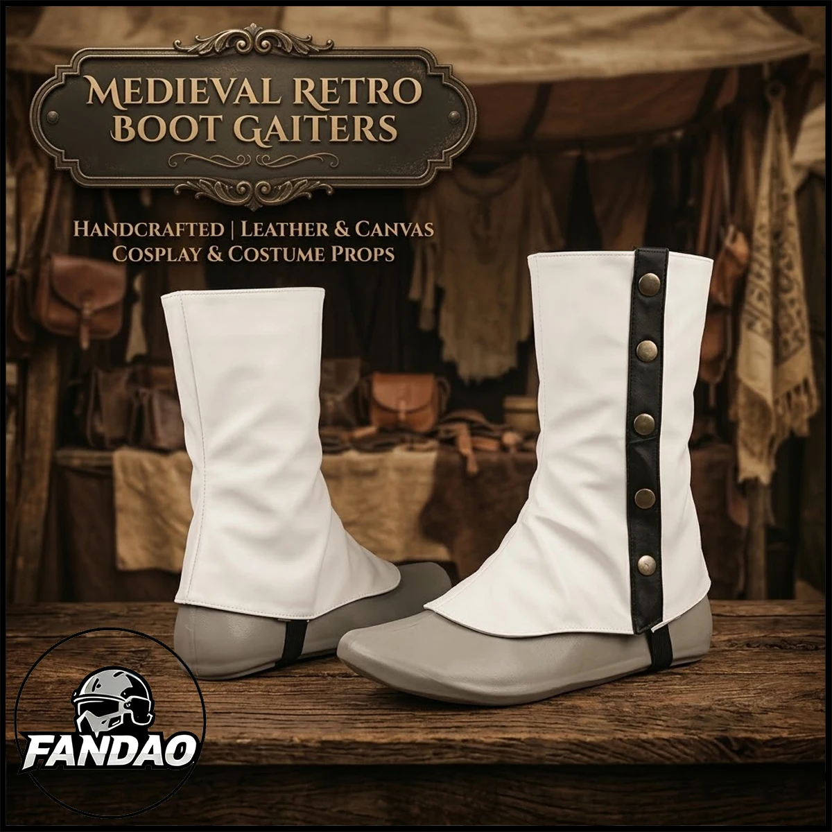 Retro Medieval Renaissance Boot Covers Men Women Vintage 19th Century Steampunk Leg Guards Pirate Cosplay Costume Props