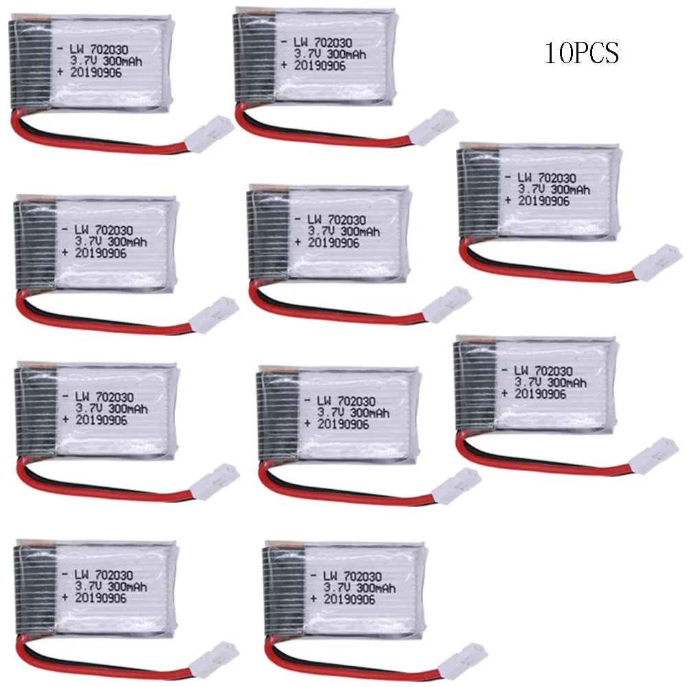 10pcs/lot 3.7V 300mAh lipo battery For E55 FQ777 FQ17W DFD F180 FY530 U816 U830 Battery 20C 702030 For RC Quadcopter Spare Part