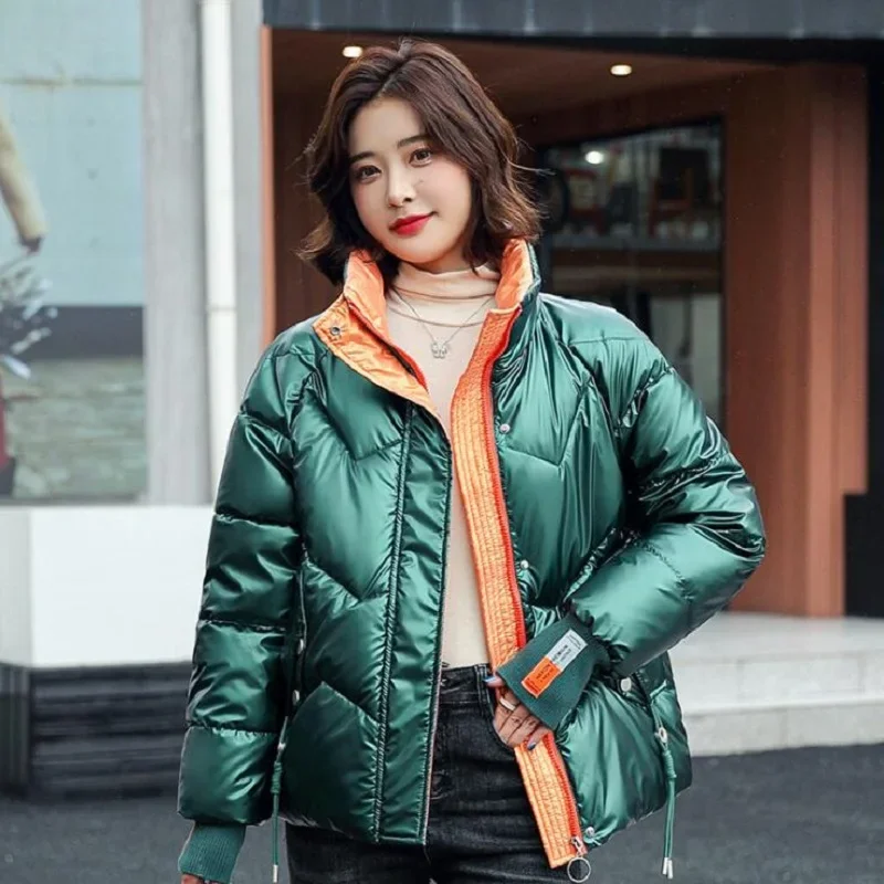 Warm Cotton Jacket Women 2021 Winter Fashion New Think Down Jackets Female Short Lightweight Ladies Coats Tops Parkas XS-2XL