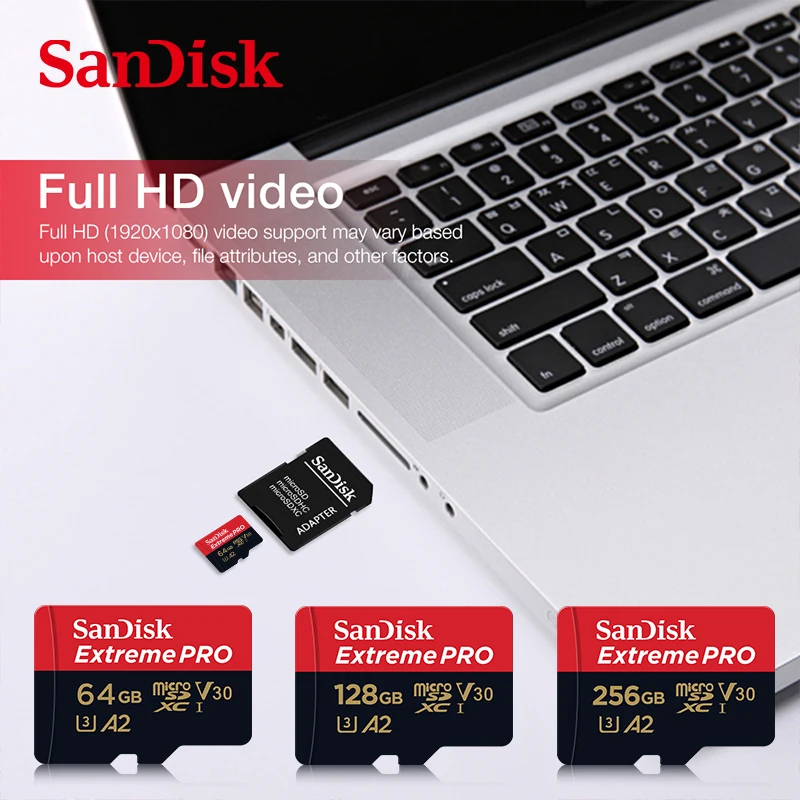 Imagem -06 - Sandisk-cartão de Memória Micro sd 64gb 128gb Classe 10 a2 u3 V30 tf Cartões Flash