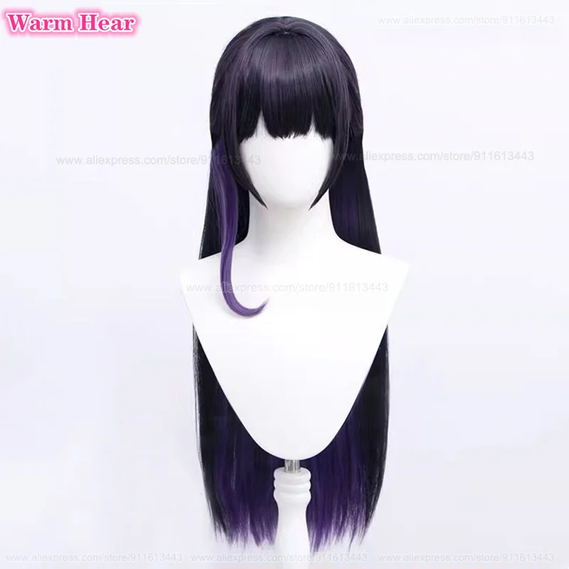 Game  Mihara Cosplay Wig 80cm Dark Purple Gradient Wig Heat Resistant Synthetic Hair Halloween Wigs