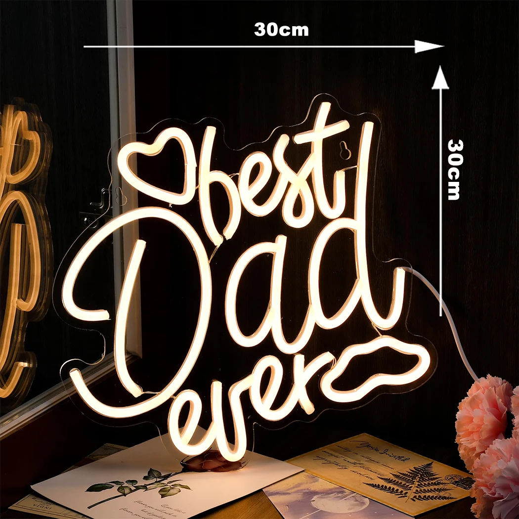 أفضل علامة نيون للأب على الإطلاق، هدايا عيد الأب، ضوء نيون LED لحفلات أعياد الميلاد وأضواء تزيين غرفة المنزل