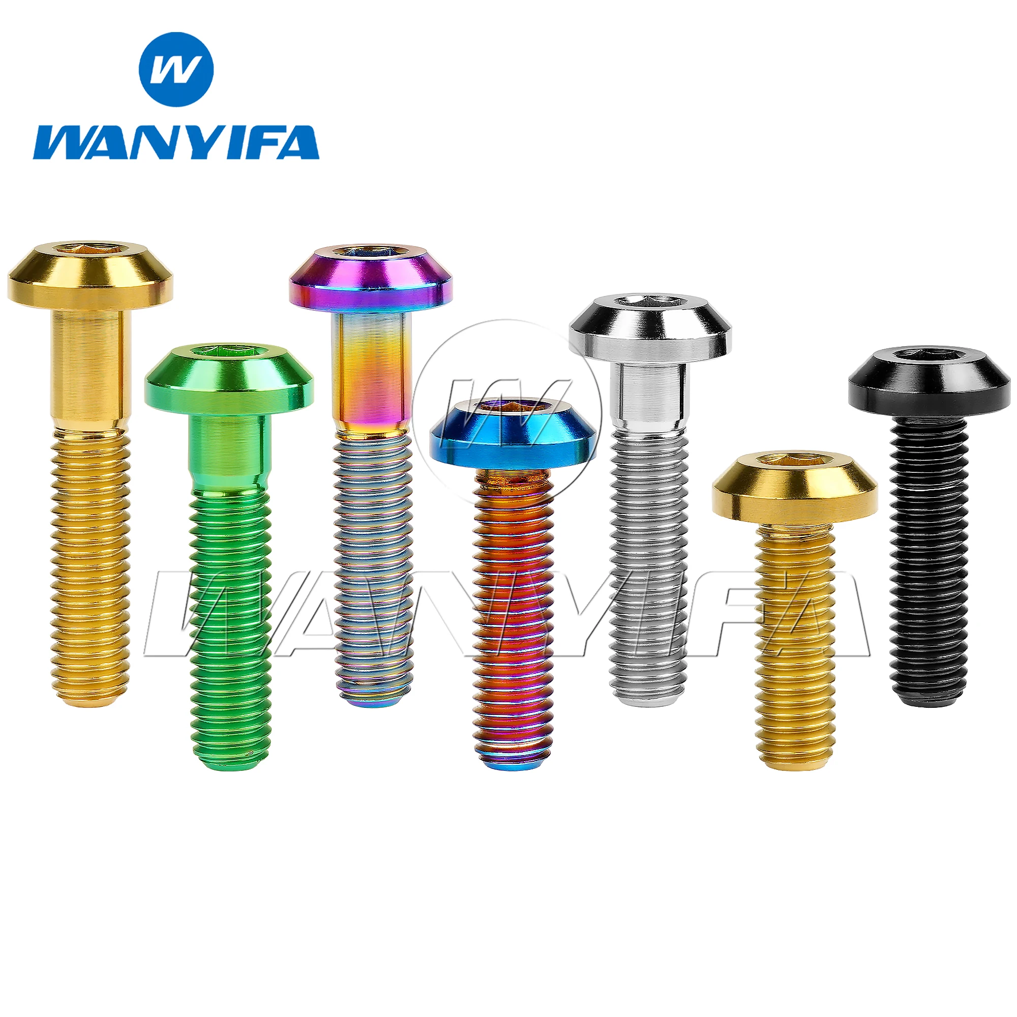 Wanyifa Titanium Bolt M6/M8X12/15/20/25/30/35/40Mm Thick Umbrella Head Hexagon for Bicycle and Motorcycle Brake