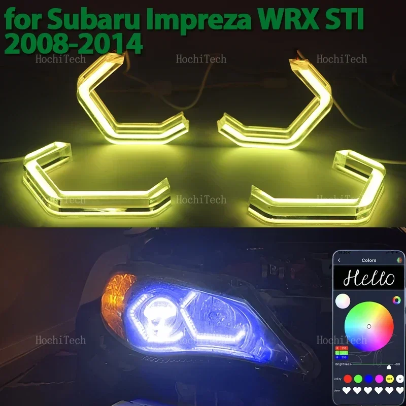 

Multi-colored Ring Angel Eyes RGB M4 Style LED App Control for Subaru Impreza WRX STI 2008-2014