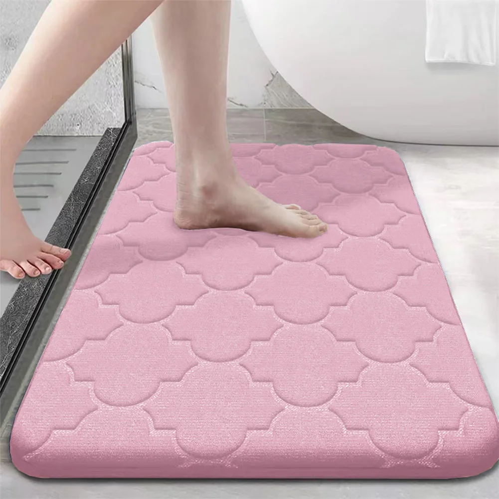 Bathroom Rugs Ultra-Soft Memory Foam Bath Mat Absorbent Non-Slip Machine Washable Mats For Bedroom Kitchen