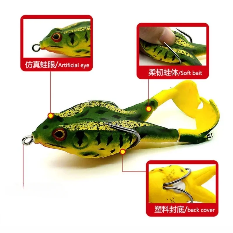 Floating Outdoor Fishing Biomimetic Bait, Double Legged Thunderfrog, Floating Fish Bait, Route Subbait, 9cm, 13.7g