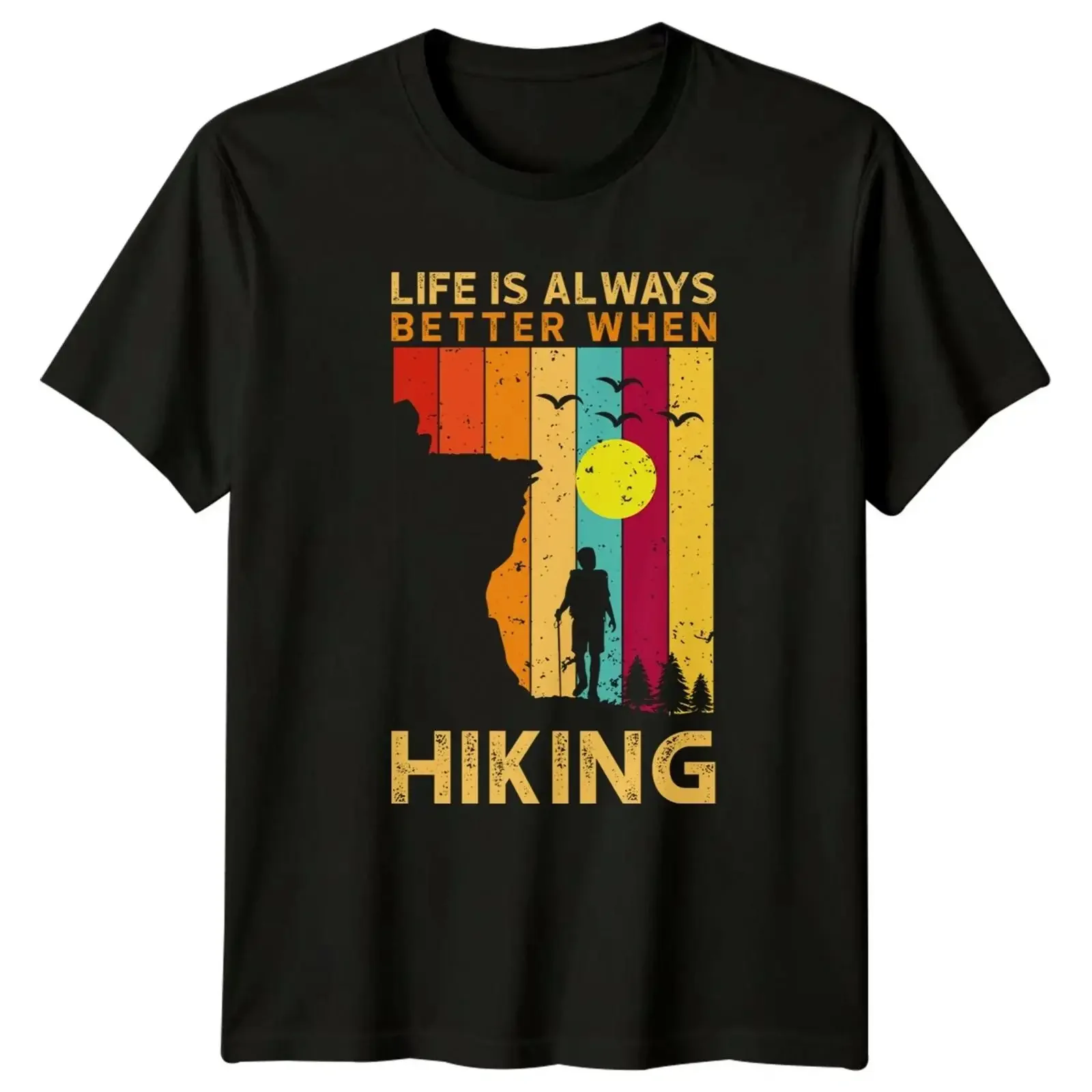 La vida siempre es mejor cuando... Camiseta vintage lavada de estilo streetwear cómoda para aventura, senderismo, regalo de cumpleaños
