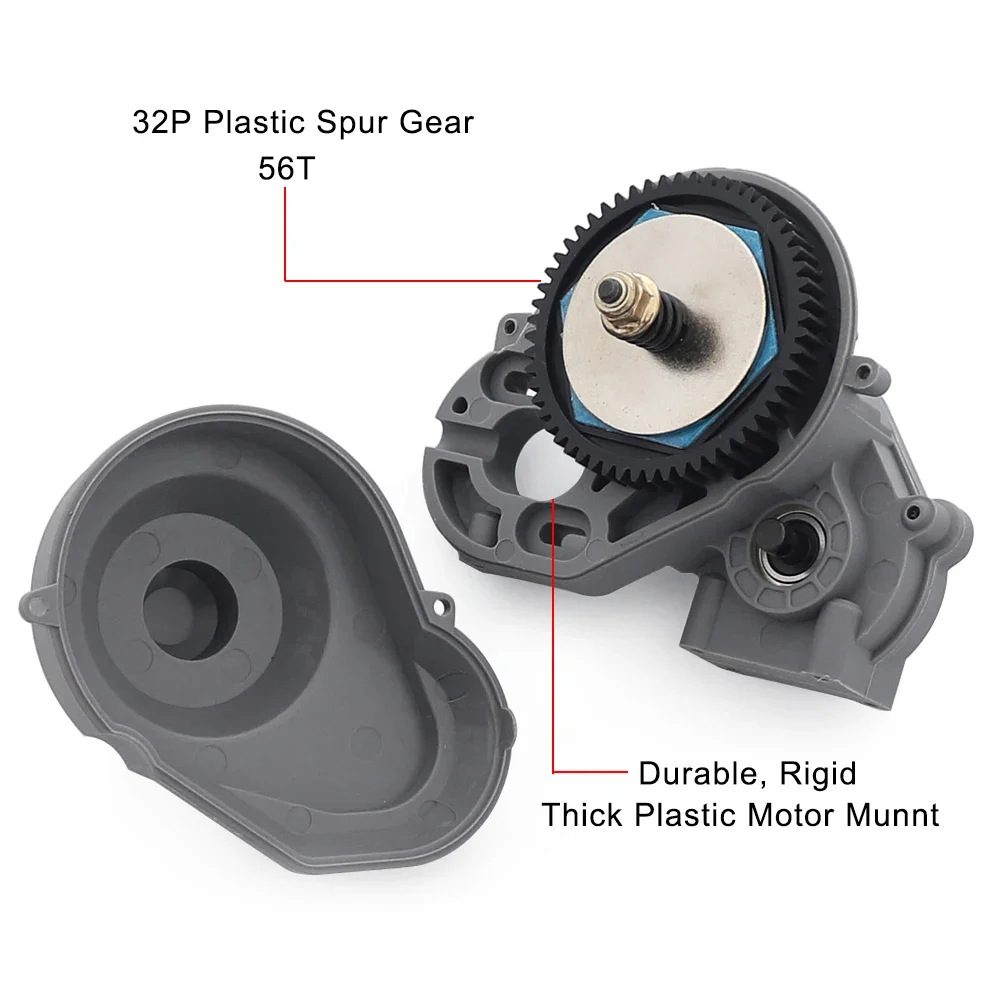 56T Plastic Shell Transmission Gear Set Gearbox for 1/10 RC Crawler Car Axial SCX10/SCX10 II 90047 90104 Upgrade Parts