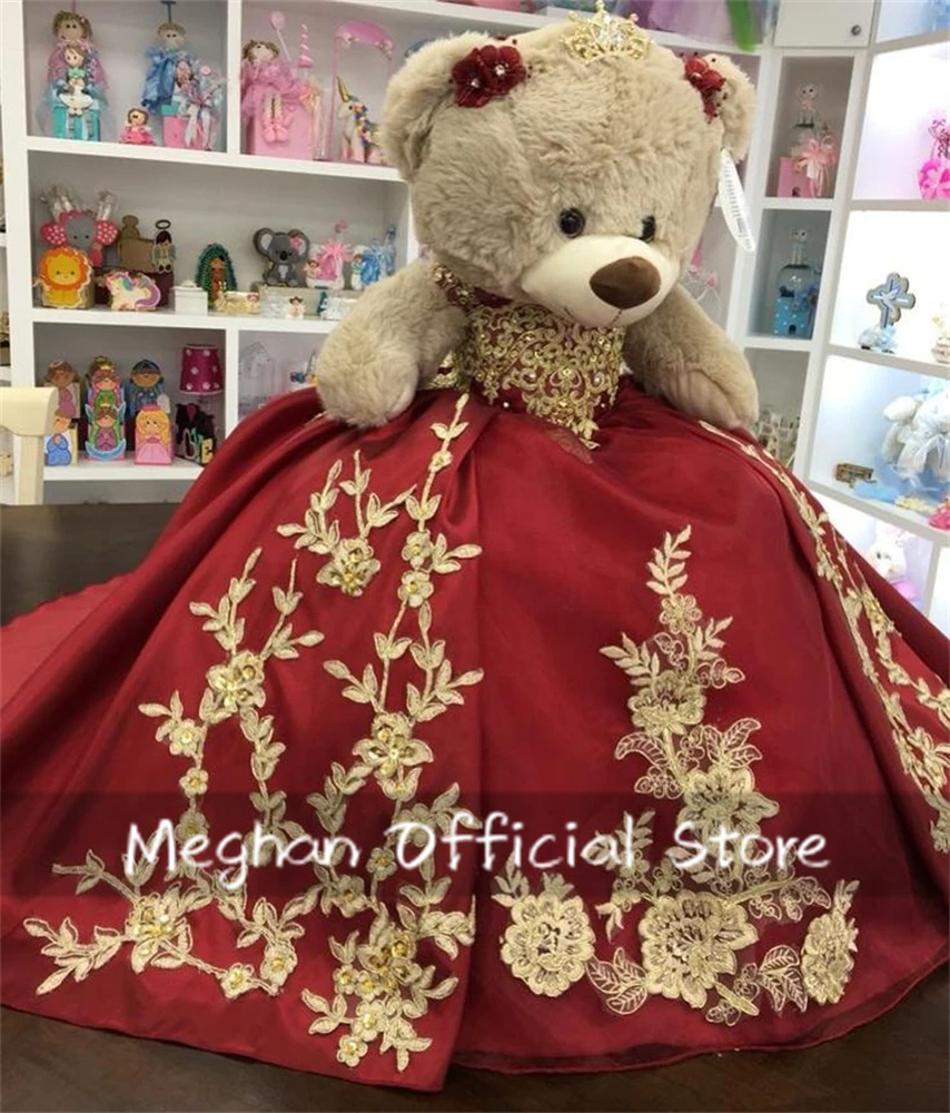 Red Special Link For Personalized Quinceanera Teddy Bear Dress Beaded Appliques Vestidos De XV Años