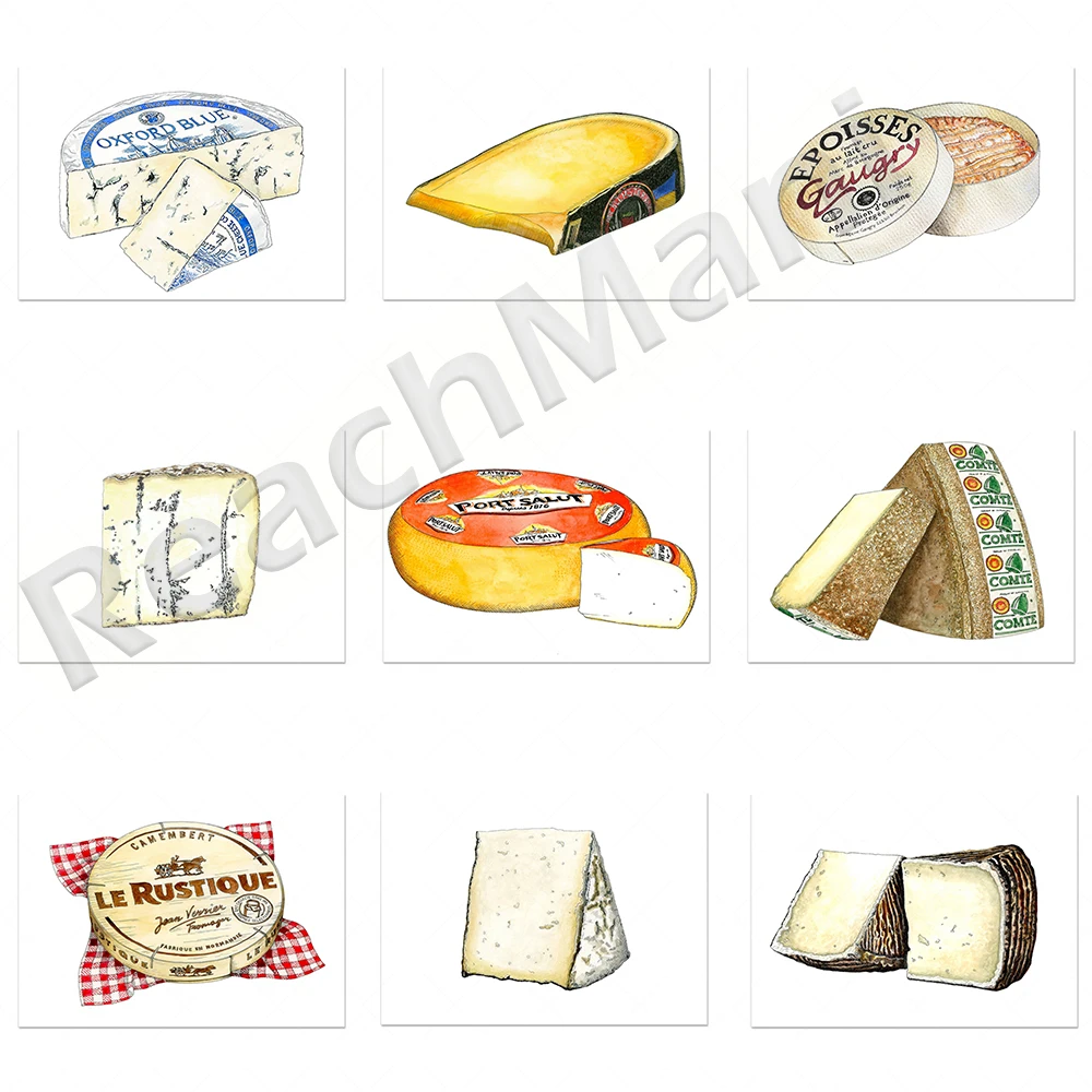 

French Cheese Vintage Poster Food Print Canvas Poster Print Kitchen Dining Room Home Decor Wall Art Picture