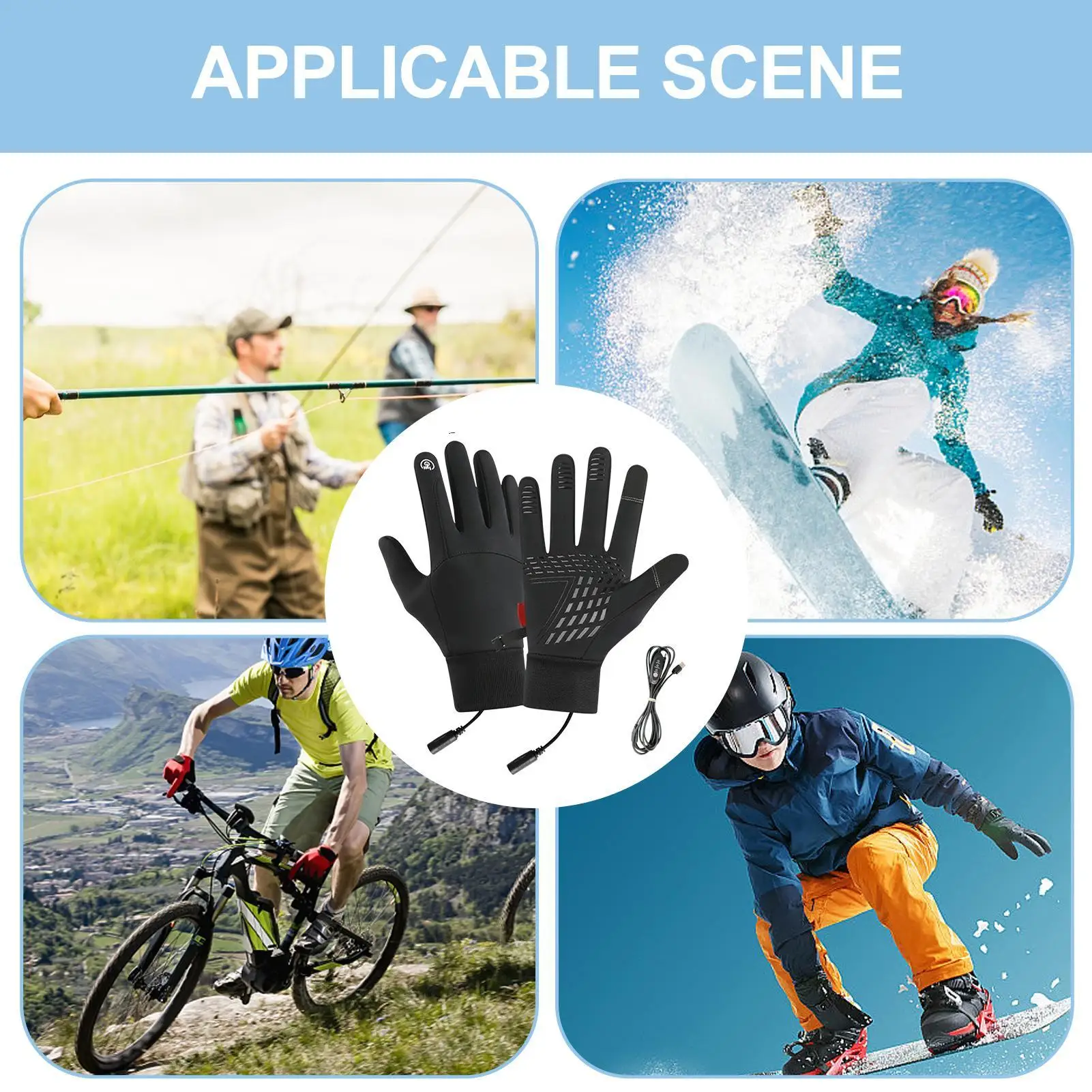 

Перчатки с подогревом для женщин, лыжные перчатки с подогревом, USB толстые теплые ветрозащитные водонепроницаемые варежки на шнурке для мужчин и женщин, холодная погода