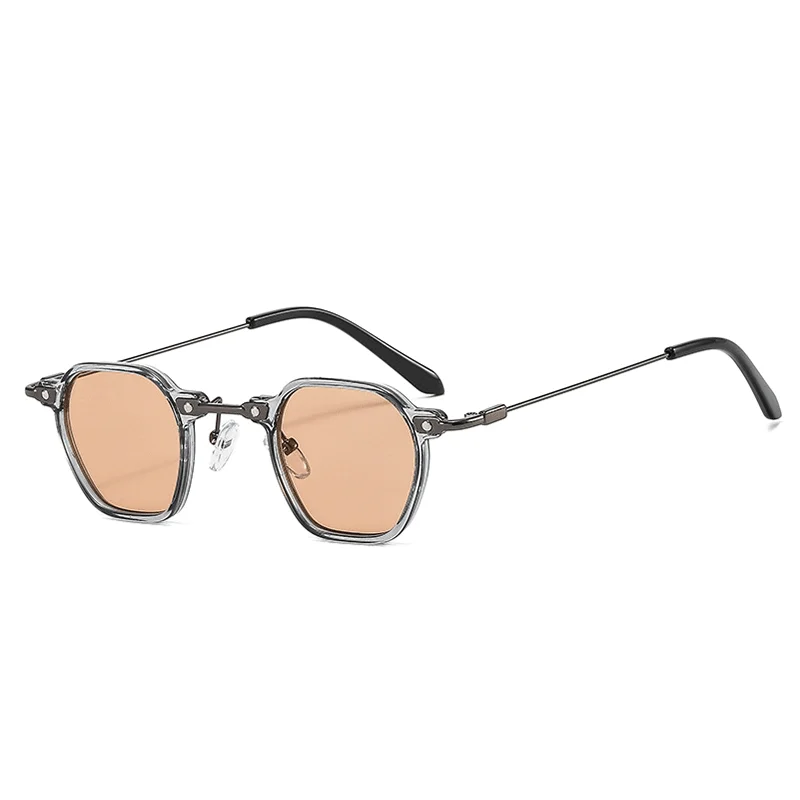 Neue Quadratische Retro Steam Punk Sonnenbrille Männer Frauen Runde Shades Gradienten Gläser Klare Linse Vintage Fahren Brillen Ozean Farbe – Detail 7