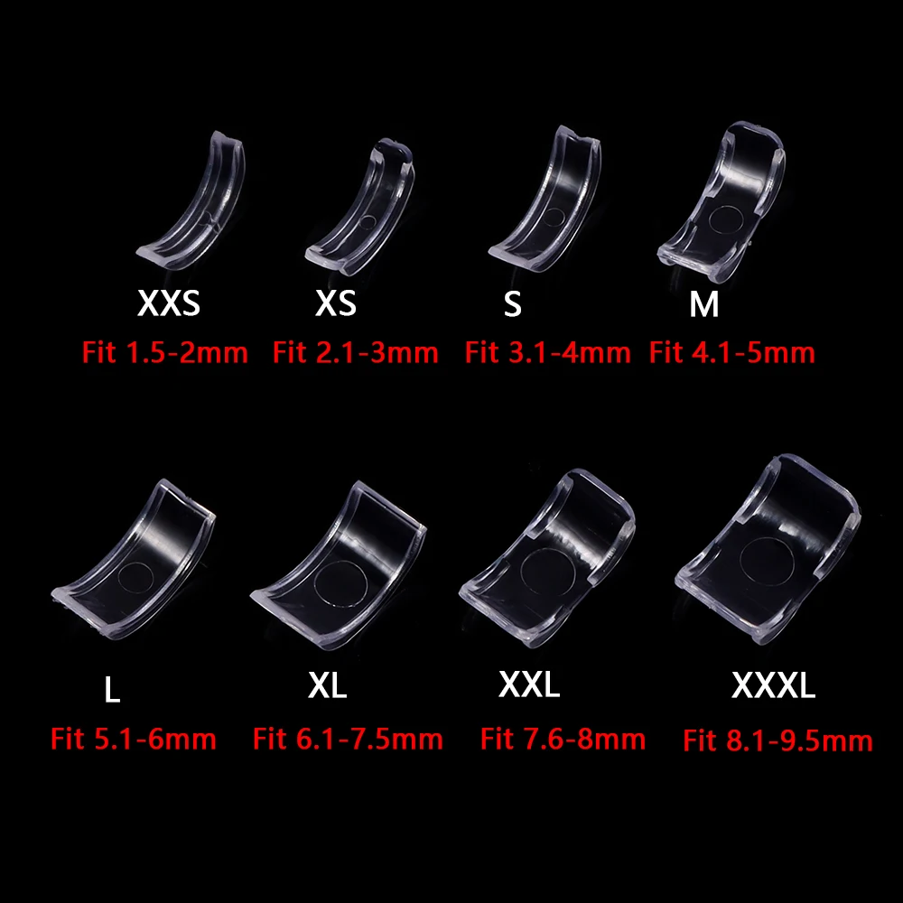 8pcs/set Plastic Transparent Ring Tools Invisible Clear Flat Coil Ring Size Adjuster Tighten Reducer For Jewelry Resizing Tool