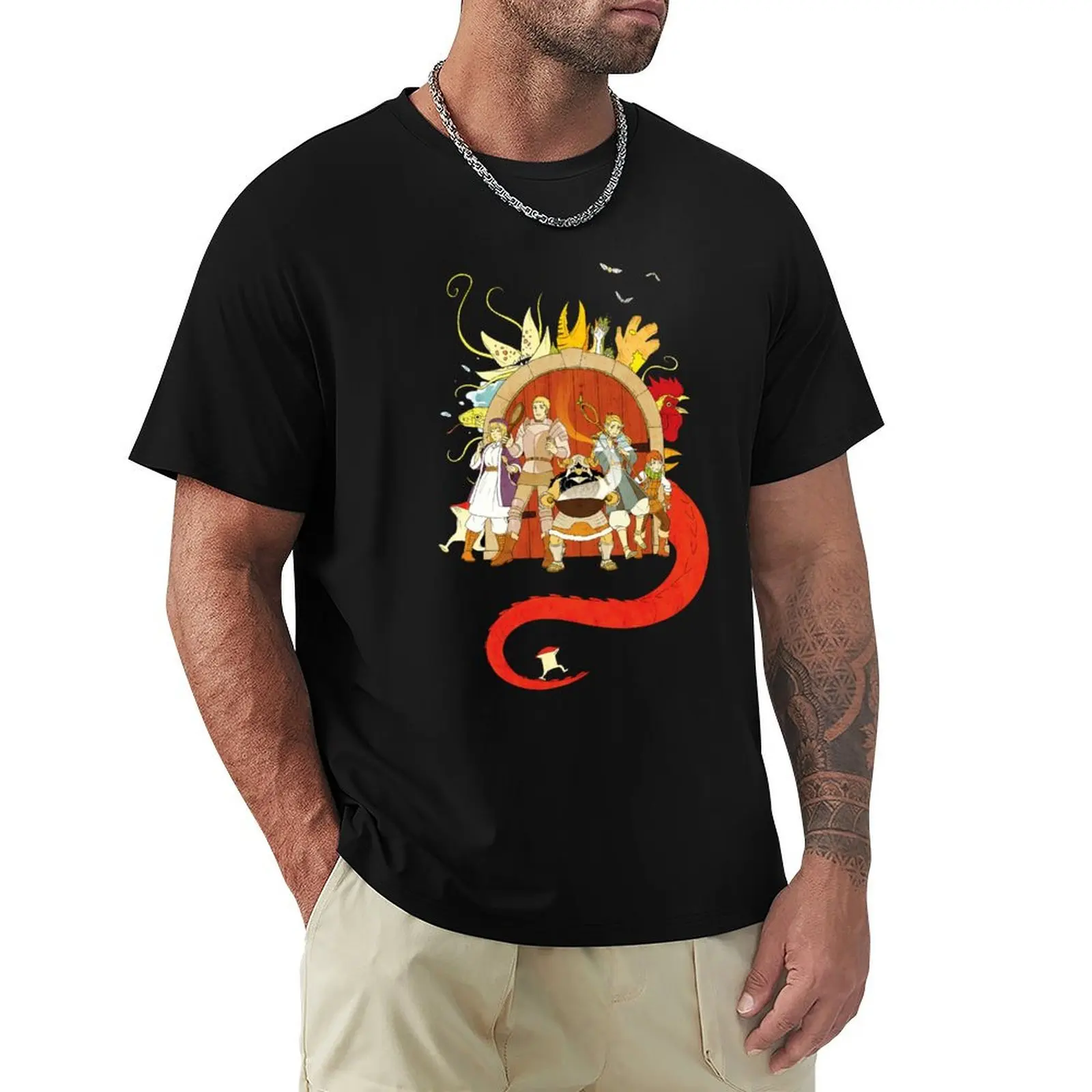 Dungeon Meshi Let's Eat T-Shirt mens graphic t shirts T-Shirt