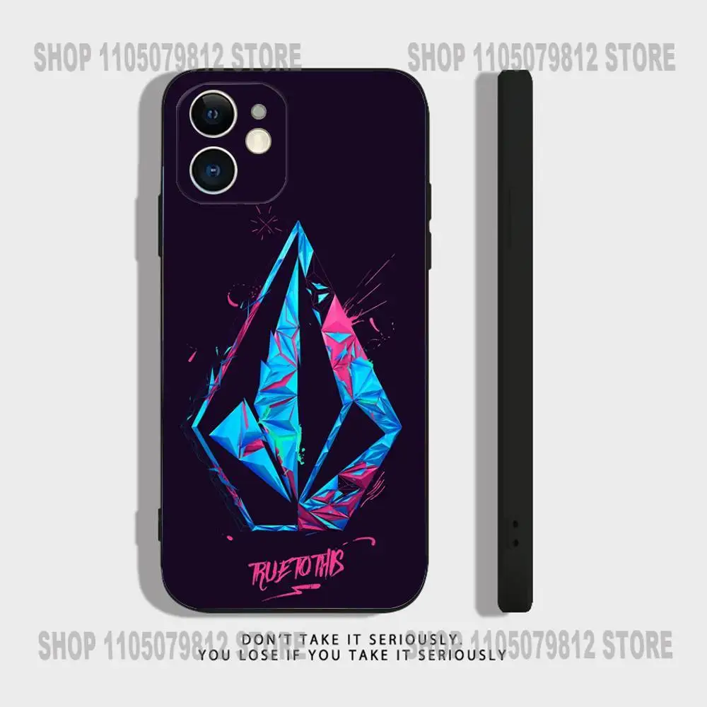 Luksusowe etui na telefon V-Volcom na deskorolkę do iPhone 17 16,15,14,13,12,11,Pro,XS,Max,XR,Plus,Mini Miękki silikonowy czarny wstrząsoodporny