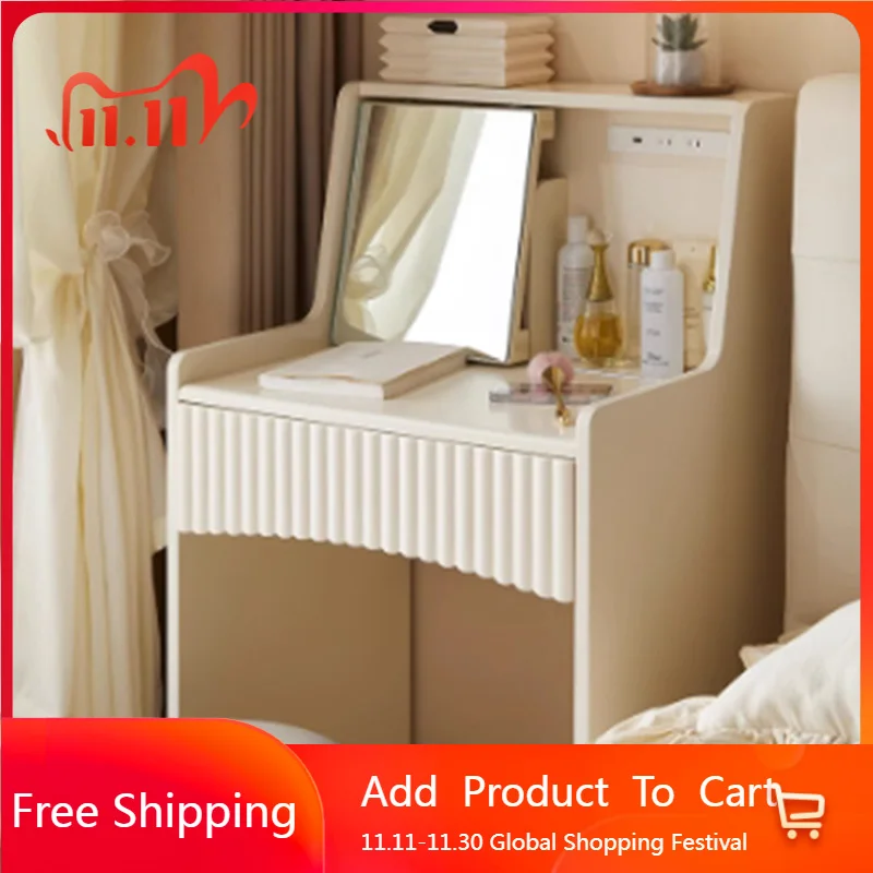 

White Modern Vanity Table Makeup Bedroom Women Jewelry Dressing Table Mirror Storage Cabinet Comoda Pra Quarto Home Furniture