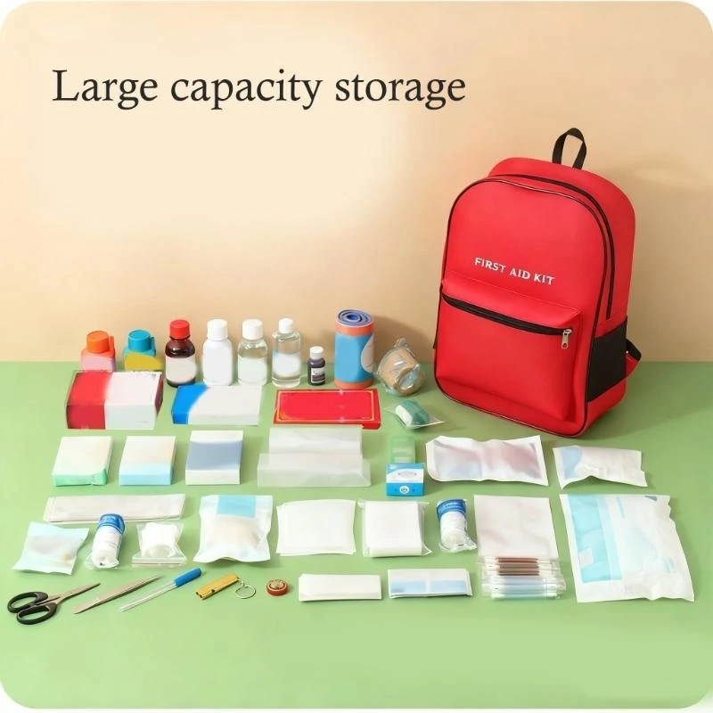 Empty First Aid Bag Lightweight Emergency Backpack With Multiple Compartments For Organized First Aid Storage F19E