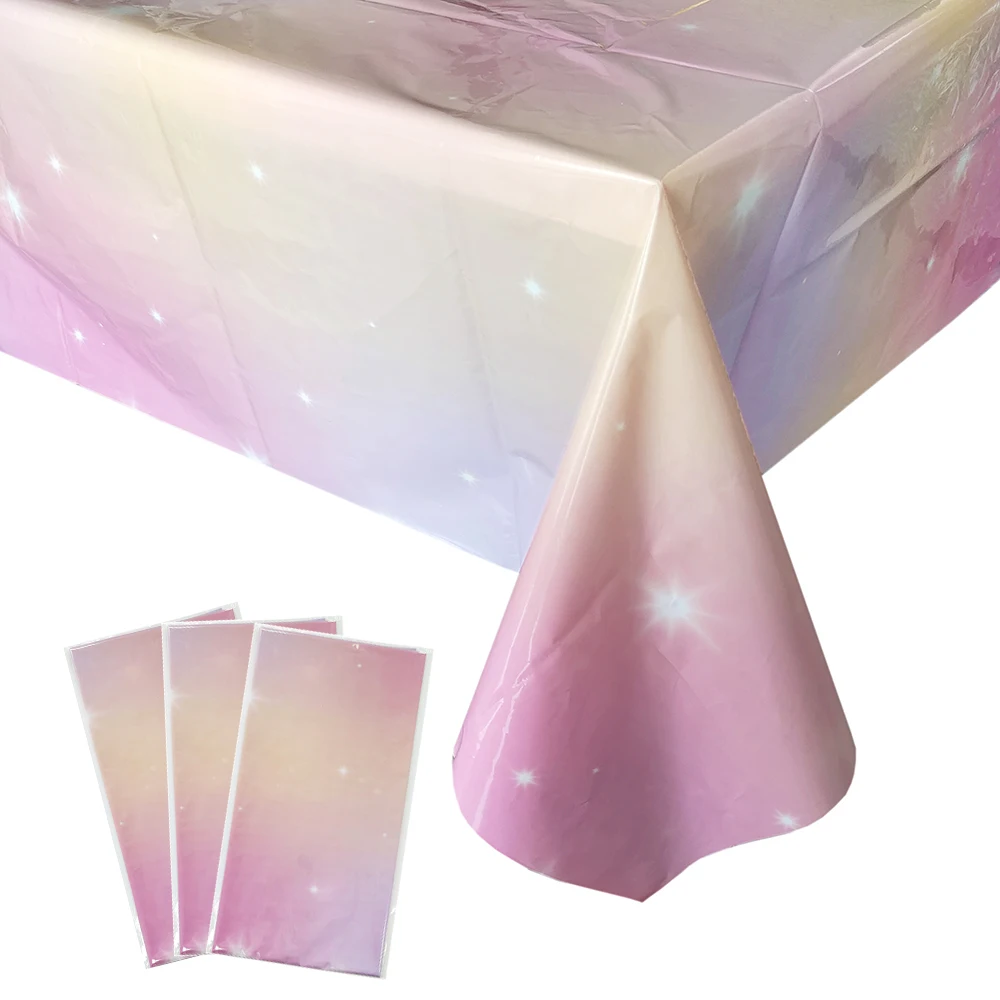 Gradient Dot Disposable Tablecloths Pink Plastic Pe Party Table Cover Wedding Baby Shower Birthday Party Decorations Supplies