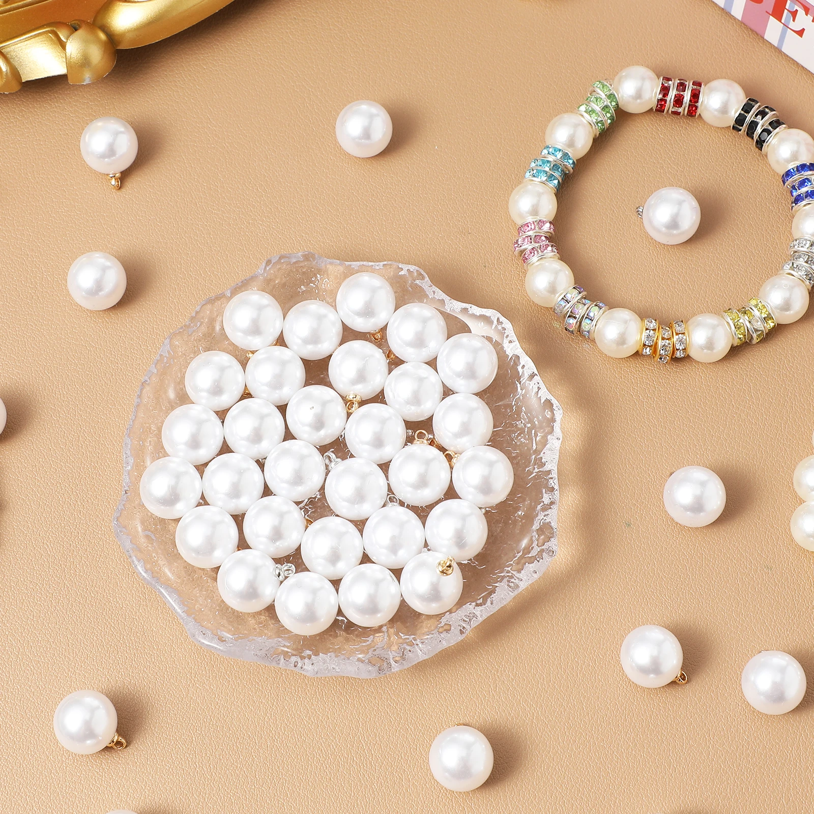 

Pearl Charms Elegant Necklace Pendant Charm Diy Jewelry Making Supplies Small Compact Earring Bracelet Accessory Pendants