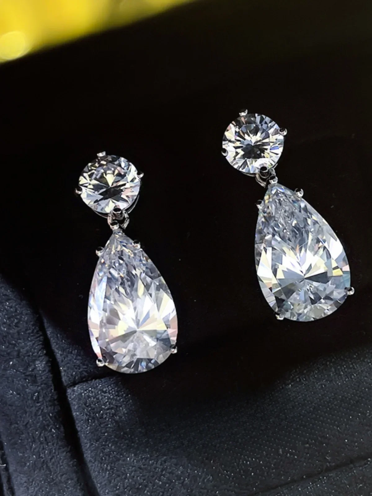 12 carat large water droplet earrings imported 925 pure silver high carbon diamond earrings luxury hot selling accessories