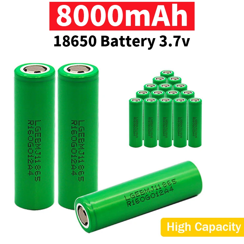 100% Original 2023New Bestselling 18650 8000Mah 25A Discharge INR18650 35E 1-100PCS 3.7V Li-Ion Oplaadbare Battery+Free Shipping