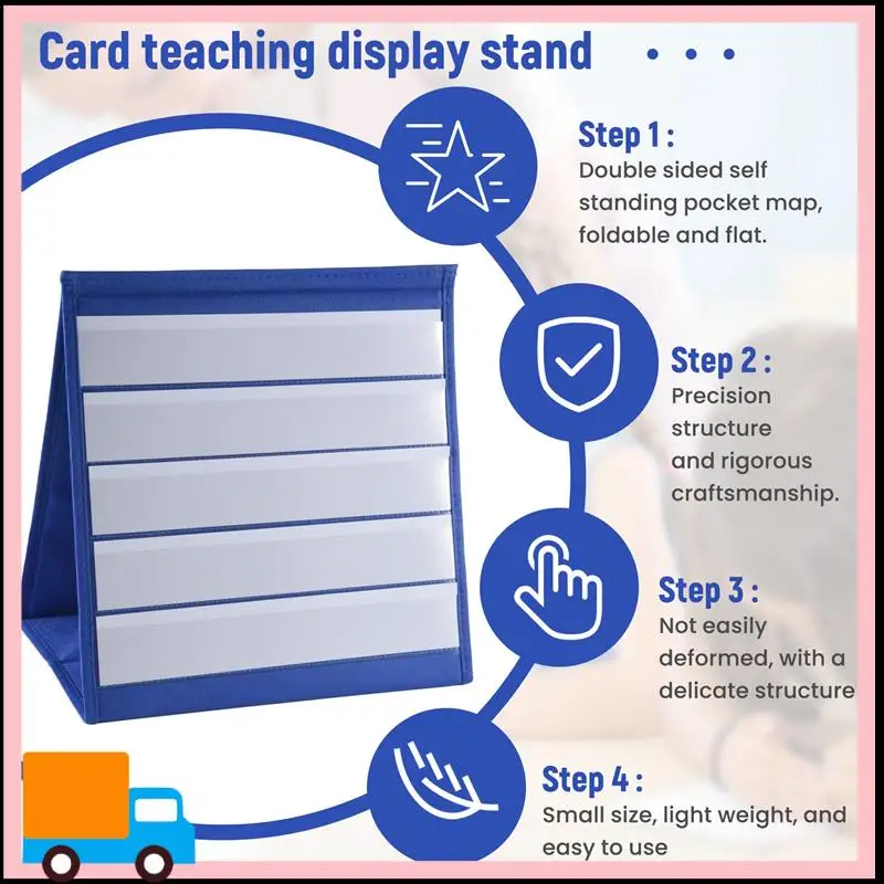 Professional-Tabletop Desktop Pocket Chart Table Top With Bonus 20X Dry Erase Cards,Desktop Tabletop Teaching Pocket Chart Doubl