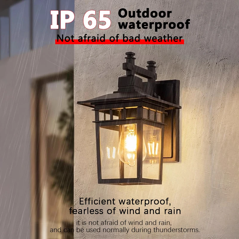 

LED outdoor waterproof wall lamp iron painted garden balcony corridor wall lamp minimalist decorative wall lamp AC110-220V