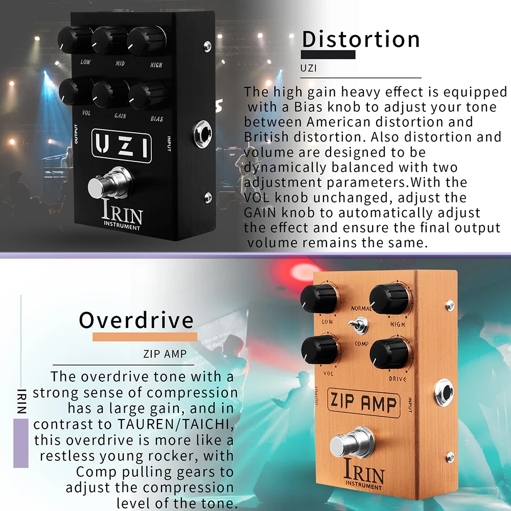 IRIN Electric Guitar Pedal Overdrive Distortion Speakers Analog Classic British Rock Guitar Effect Pedal Guitar Accessories