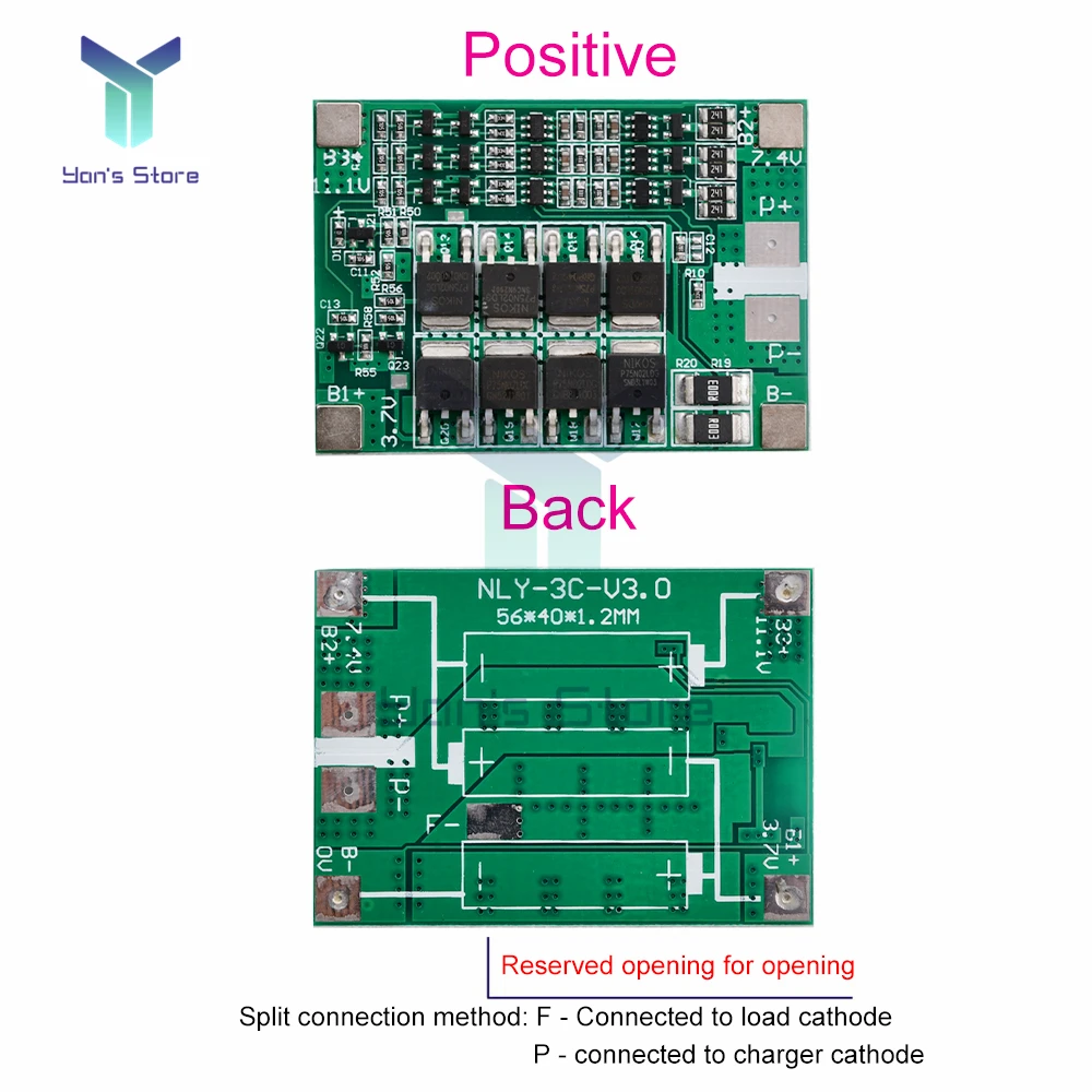BMS 3S 40A balanceador PCM 18650 Placa de protección de batería de litio 3S BMS Li-ion cargador de carga con equilibrio 12,6 V para Motor de taladro