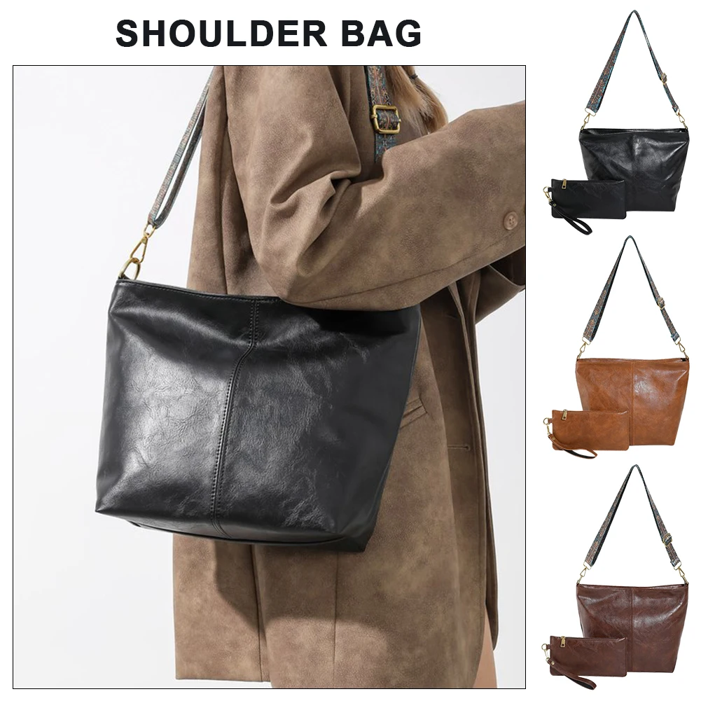 

Women Shoulder Bag and Purse Set Versatile Retro Satchel Handbag Casual Crossbody Bag Handbag Set Retro Shoulder Bag Travel Bag