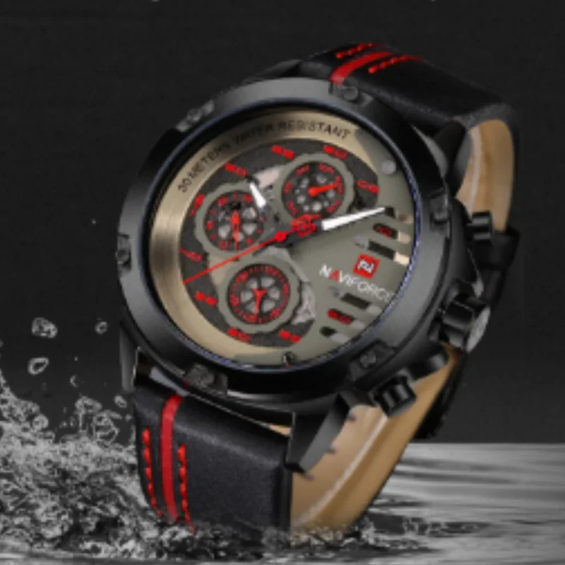 NAVIFORCE Orologi di Moda Da Uomo di Lusso Impermeabile Data Orologio Al Quarzo In Pelle Sport Orologio Da Polso Casual Orologio Maschile Relojes Hombre 2020
