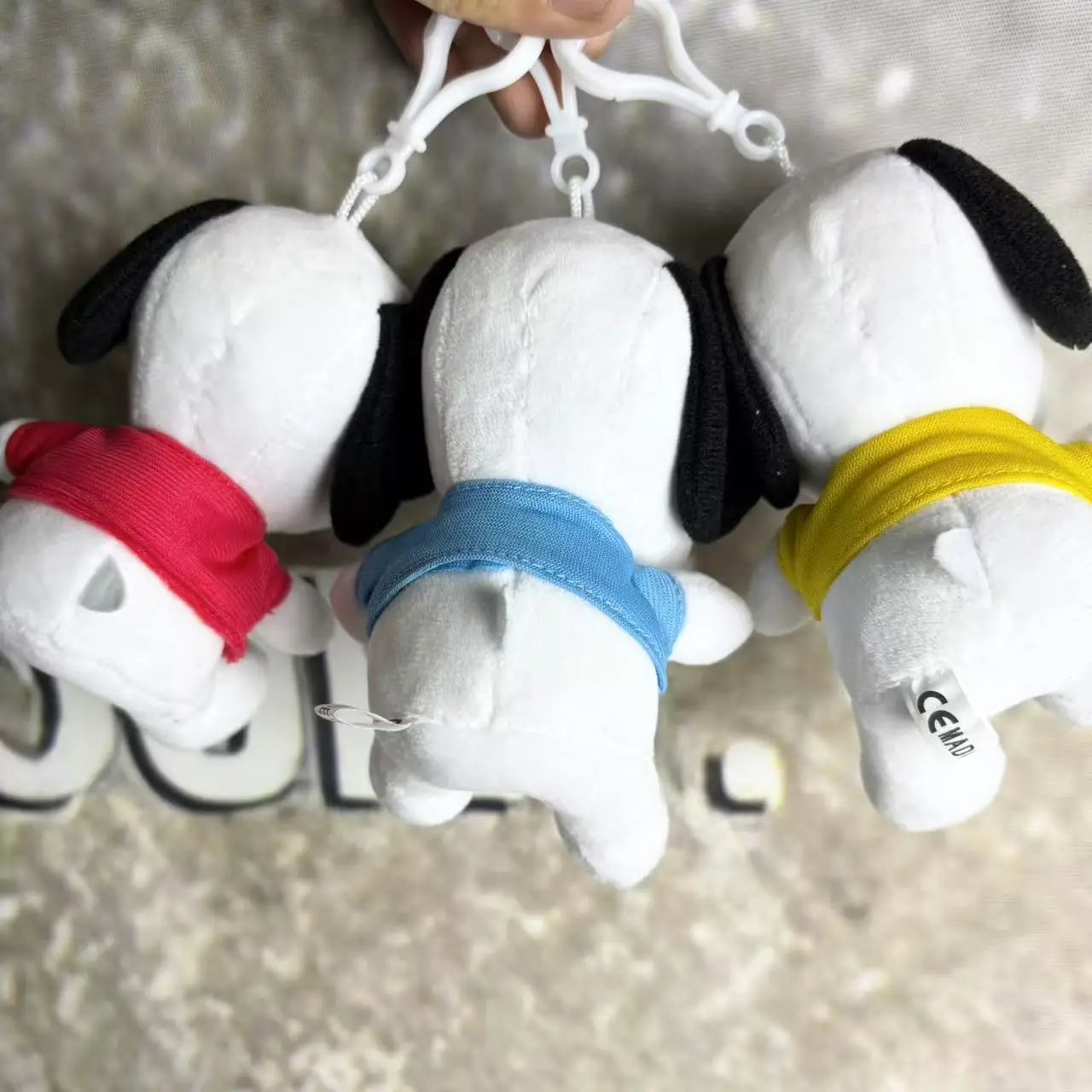 3 pezzi 11 cm carino di alta qualità arachidi snoopy peluche ciondolo giocattoli Snoopy cane Woodstock portachiavi giocattoli animali