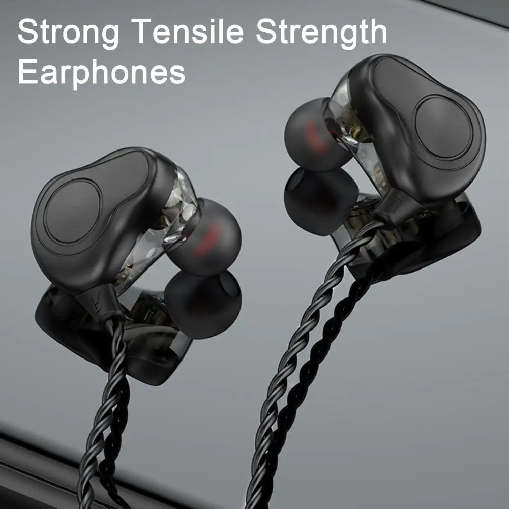 Strong Tensile Strength Earphones High-quality In-ear Headphones with Triple Dynamic Circle Units Sound Noise for Mobile