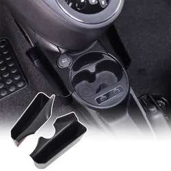 For Fiat 500 2016-2024 Car Centre Console Water Cup Holder Side Storage Box Organizer Tray Multi-Function Mobile Phone Tray
