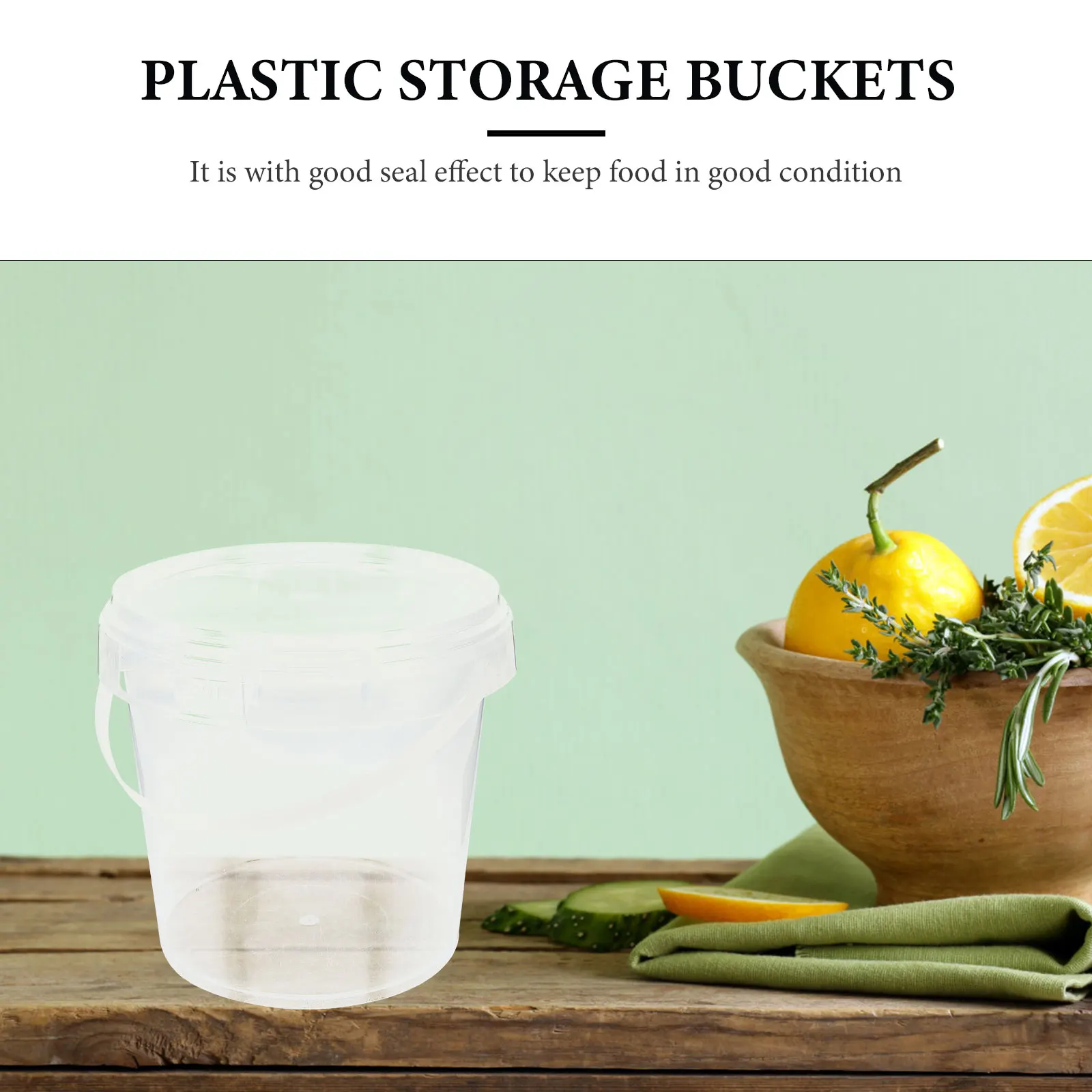 

10Pcs Storage Buckets Dustproof Moistureproof Round Plastic Buckets for Kitchen Food Grains Nuts Coffee Beans Sealed Containers